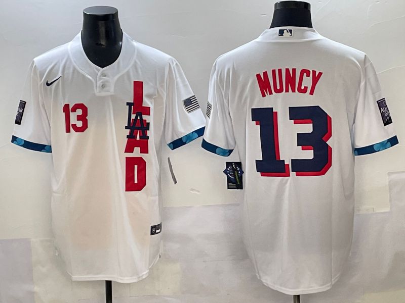 Men 2025 Los Angeles Dodgers #13 Muncy White All star Nike MLB Jersey style 2